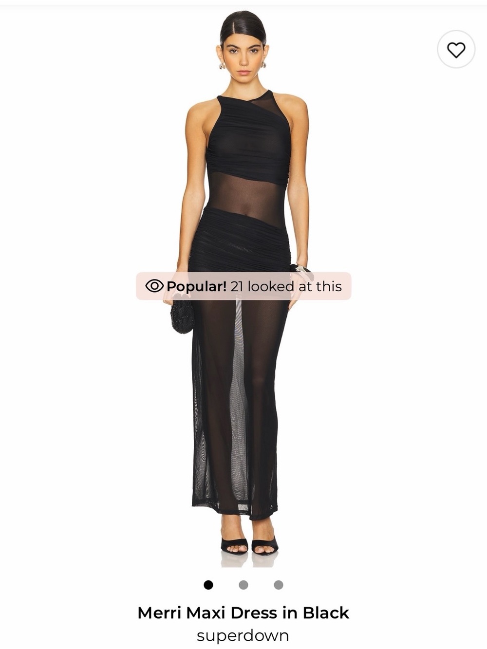 superdown Black Sheer Panel Maxi Dress
